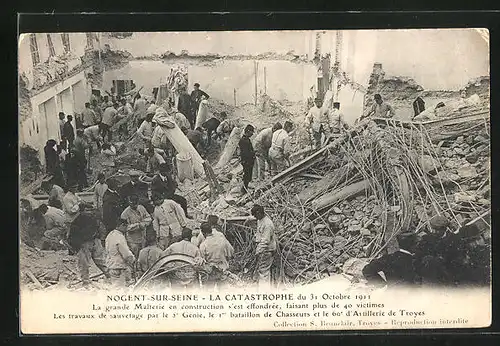 AK Nogent-sur-Seine, La Catastrophe du 31 Octobre 1911, Explosion