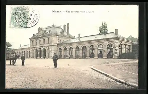 AK Meaux, Vue extérieure de la Gare, Bahnhof