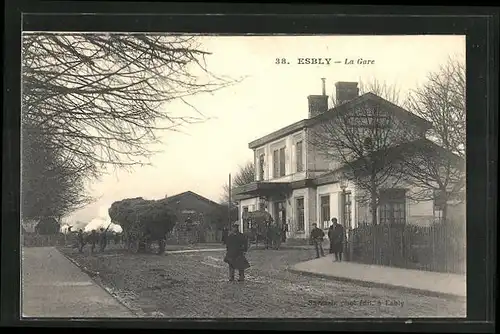 AK Esbly, La Gare, Bahnhof