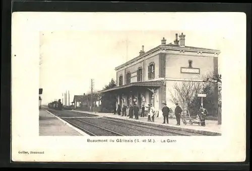 AK Beaumont-du-Gatinais, La Gare, Bahnhof