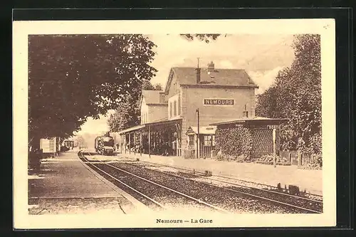 AK Nemours, La Gare, Bahnhof
