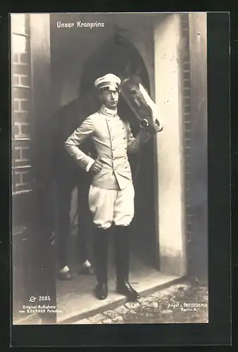 AK Kronprinz Wilhelm von Preussen mit seinem Pferd