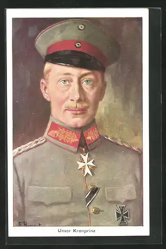 AK Porträtbild von Kronprinz Wilhelm von Preussen in Uniform