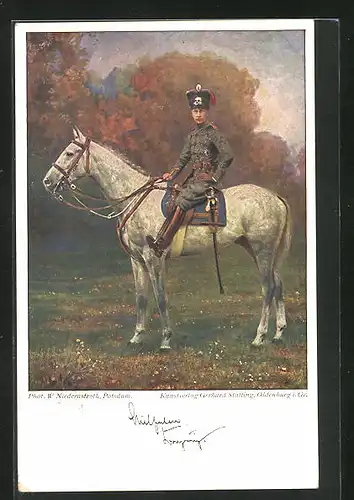 AK Kronprinz Wilhelm von Preussen auf seinem Pferd
