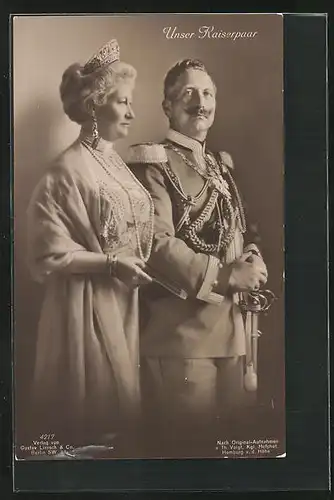 AK Unser Kaiserpaar Kaiserin Auguste Victoria & Kaiser Wilhelm II.