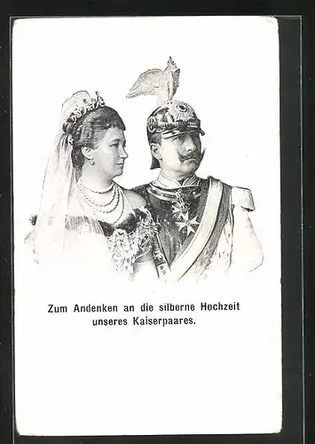 AK Kaiserin Auguste Victoria & Kaiser Wilhelm II. in Uniform