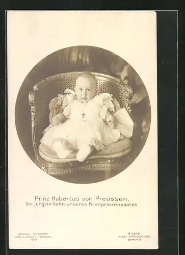 AK Prinz Hubertus von Preussen als Baby im Taufkleidchen