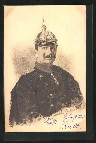 AK Kaiser Wilhelm II. mit Pickelhaube und Orden