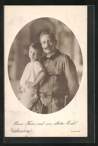 AK Unser Kaiser und sein ältester Enkel, Kaiser Wilhelm II.