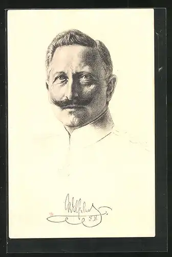 Künstler-AK Kaiser Wilhelm II. in weisser Uniform