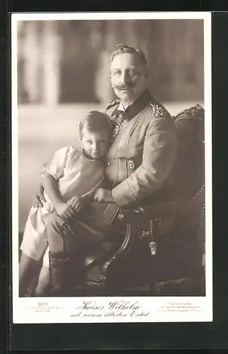 AK Kaiser Wilhelm II. mit seinem ältesten Enkel im Portrait