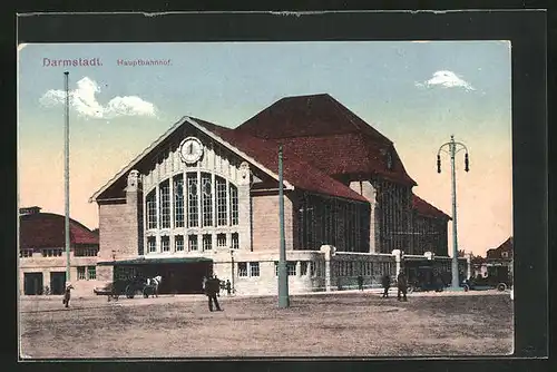 AK Darmstadt, Blick zum Hauptbahnhof