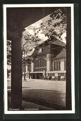 AK Darmstadt, Blick zum Hauptbahnhofsgebäude