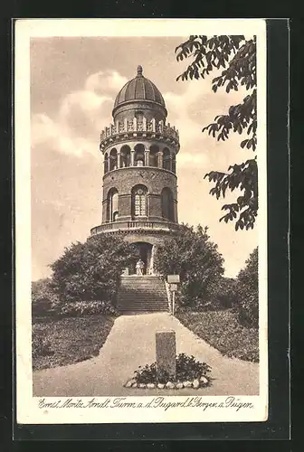 AK Bergen / Rügen, Ernst Moritz Arndt-Turm a. d. Rugard