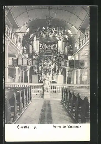 AK Clausthal i. H., Inneres der Marktkirche