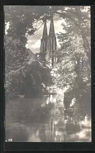 AK Soest, Wiesenkirche und Teichpartie