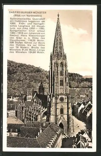 AK Freiburg i. B., Münster, Blick von Nordwesten