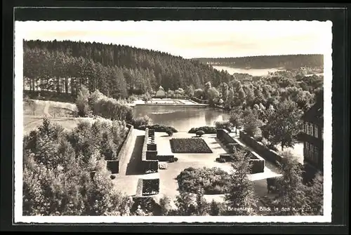 AK Braunlage / Harz, Kurgarten aus der Vogelschau