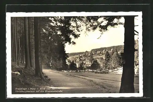 AK Braunlage / Harz, Blick von der Verlobungswiese auf die Bismarckstrasse