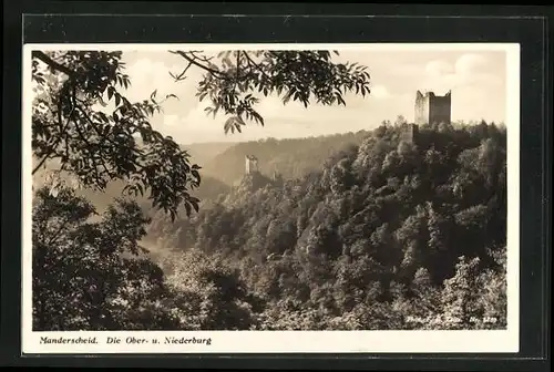 AK Manderscheid, Blick zur Ober- und Niederburg