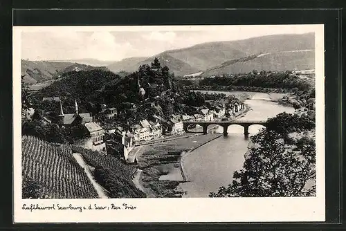 AK Saarburg a.d Saar, Ortsansicht aus der Vogelschau