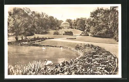 AK Hagen i.W., Stadtpark mit Parkhaus