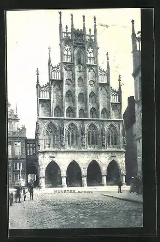AK Münster, Blick zum Rathaus
