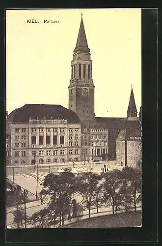 AK Kiel, Rathaus aus der Vogelschau