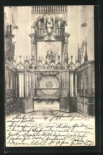 AK Lübeck, Uhr in der Marienkirche