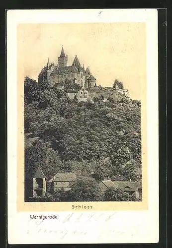 AK Wernigerode, Blick zum Schloss
