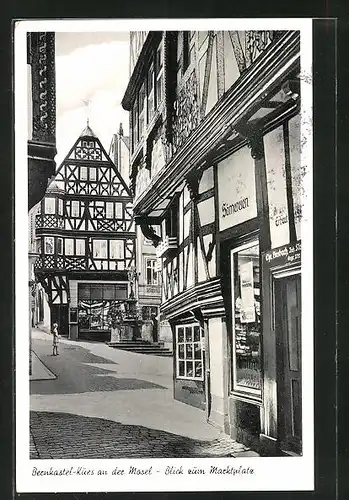 AK Bernkastel-Kues an der Mosel, Blick zum Marktplatz