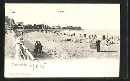 AK Ostseebad Travemünde, Blick zum Strand