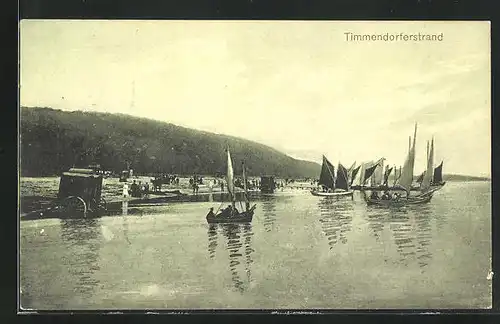 AK Ostseebad Timmendorferstrand, Segelboote auf dem Meer