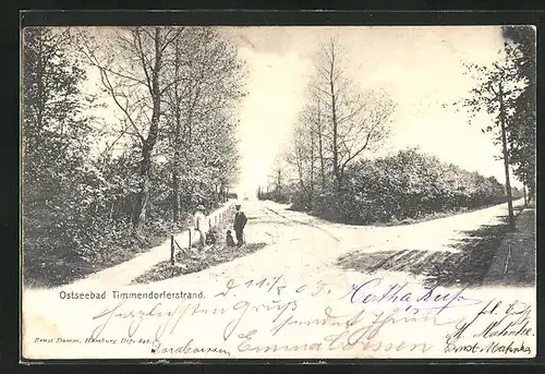 AK Ostseebad Timmendorferstrand, Partie an einer Wegegabelung