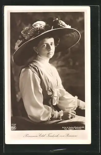 AK Prinzessin Eitel Friedrich von Preussen mit opulentem Hut