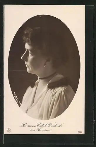 AK Prinzessin Eitel Friedrich von Preussen, Halbporträt im Passepartout-Rahmen