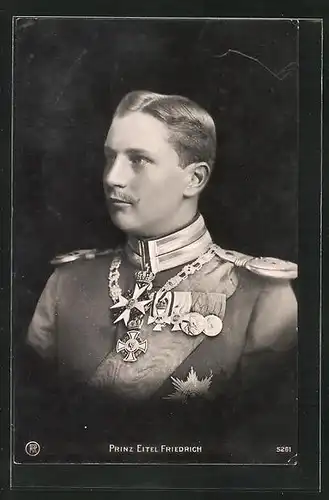 AK Prinz Eitel Friedrich von Preussen in Uniform