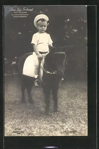 AK Prinz Louis Ferdinand von Preussen reitet auf seinem Pony