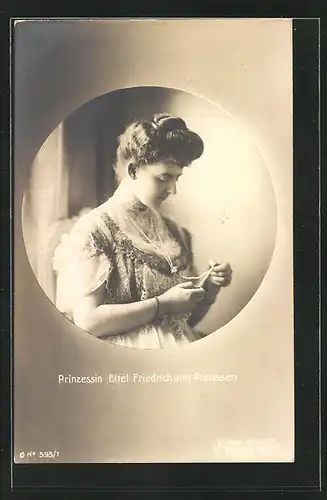 AK Prinzessin Eitel Friedrich von Preussen im Passepartout-Rahmen