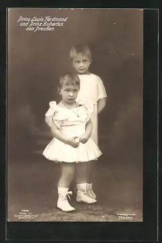 AK Prinz Louis Ferdinand und Prinz Hubertus von Preussen, Kinderbild