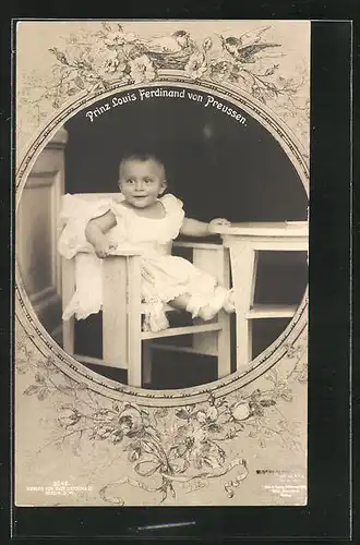 AK Prinz Louis Ferdinand von Preussen im Passepartout-Rahmen, Kinderbild