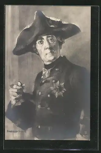 Künstler-AK König Friedrich II. (der Grosse) in Uniform