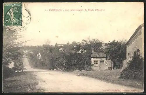 AK Pourrain, Vue panoramique, La Route d`Auxerre