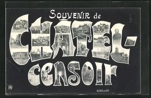 AK Chatel-Censoir, Les impressions de la Ville, Souvenir de Chatel-Censoir