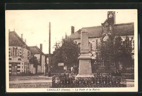 AK Chailley, La Poste et la Mairie