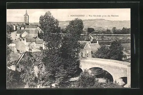 AK Pontaubert, Vue Gènèrale prise des Rochers