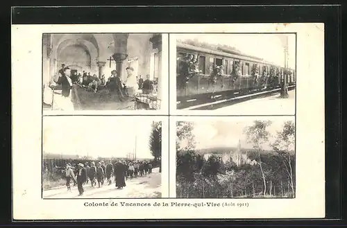 AK La Pierre-qui-Vire, Colonie de Vacances (Aout 1911)