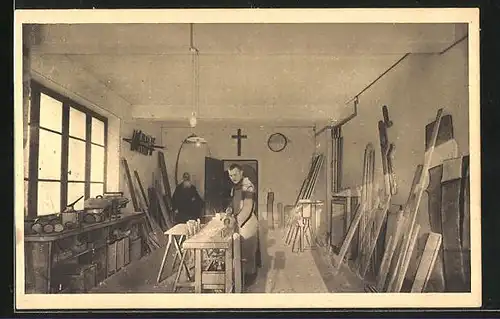 AK La Pierre-qui-Vire, Monastère de Sainte-Marie, Les ateliers - La menuiserie
