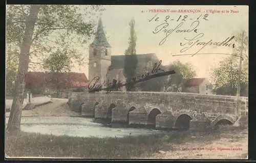 AK Perrigny-sur-Armancon, L`Eglise et le Pont