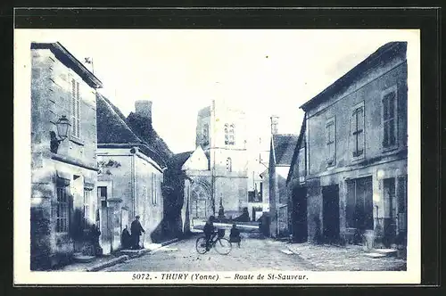 AK Thury, Route de St-Sauveur, Strassenpartie